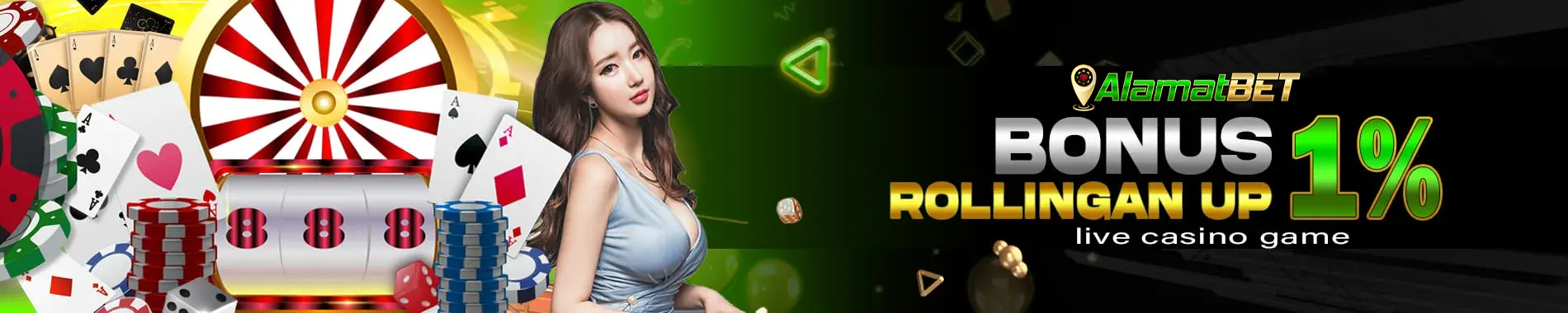 bonus rollingan up to live casino 1%